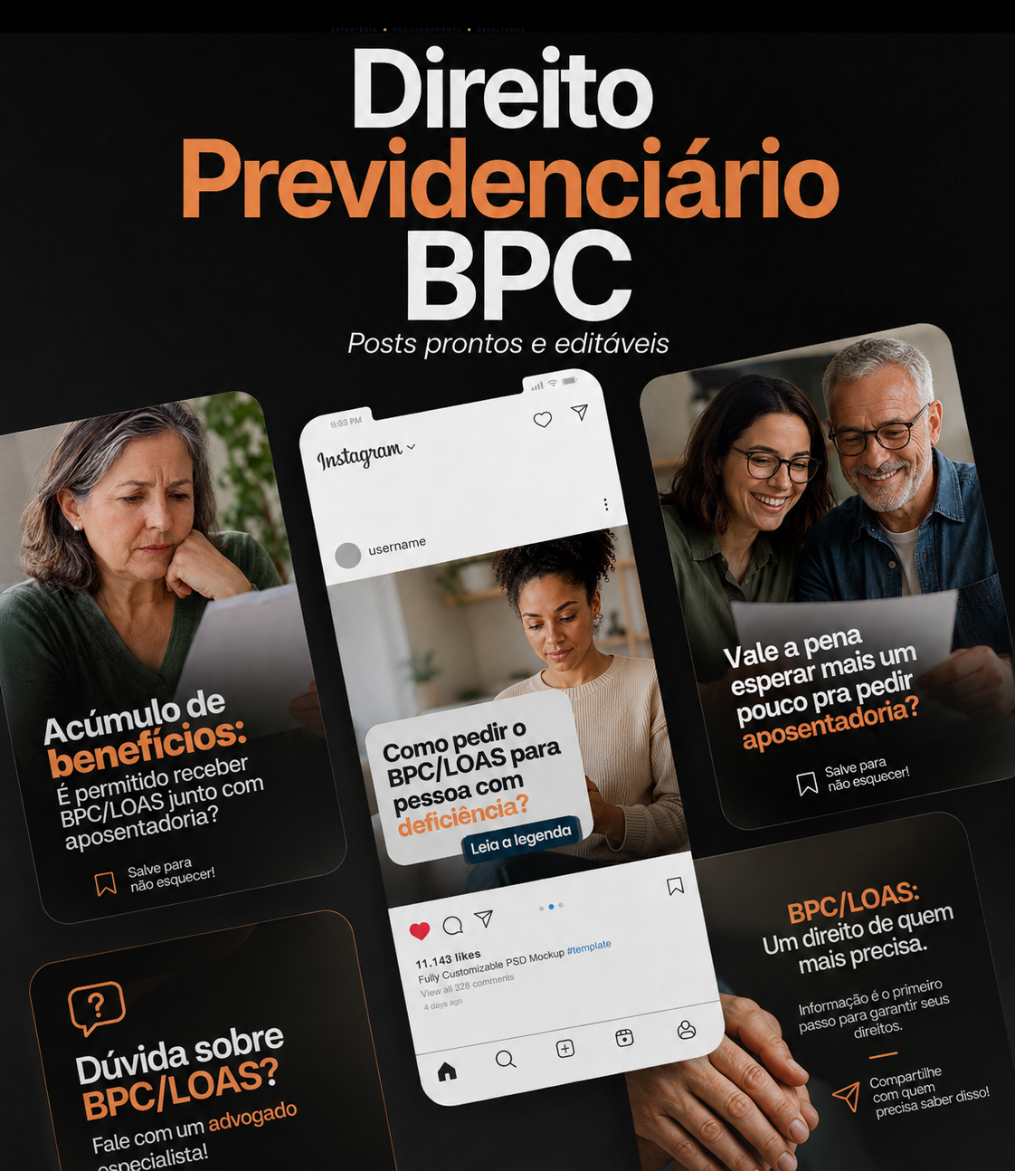Exemplos de posts do pacote BPC/LOAS